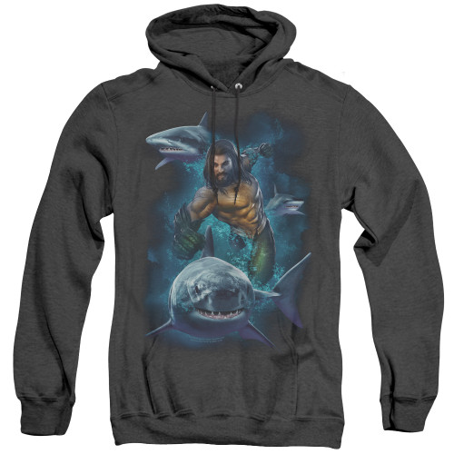 Image for Aquaman Movie Heather Hoodie - Swimming with Sharks