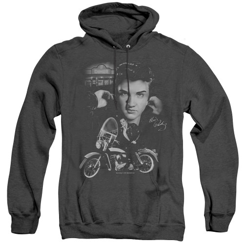 Image for Elvis Heather Hoodie - The King Rides Again