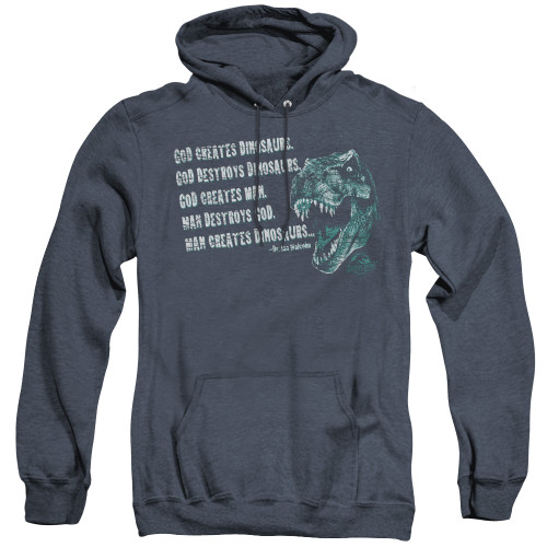 Image for Jurassic Park Heather Hoodie - God Creates Dinosaurs