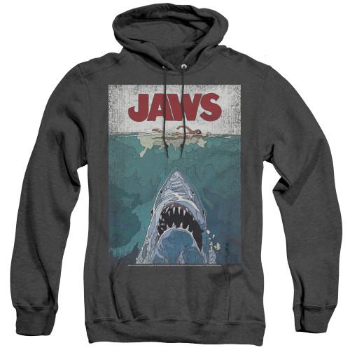 Image for Jaws Heather Hoodie - Lined Poster