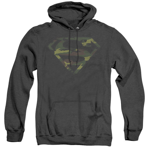 Image for Superman Heather Hoodie - Distressed Camo Shield