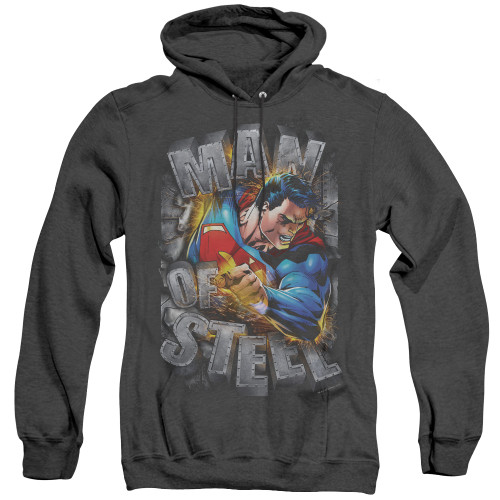 Image for Superman Heather Hoodie - Ripping Steel