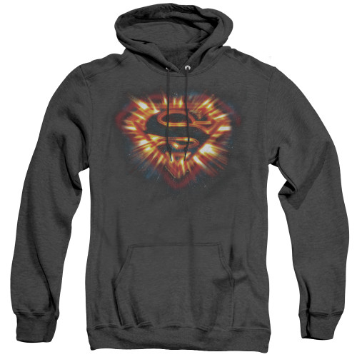 Image for Superman Heather Hoodie - Space Burst Shield