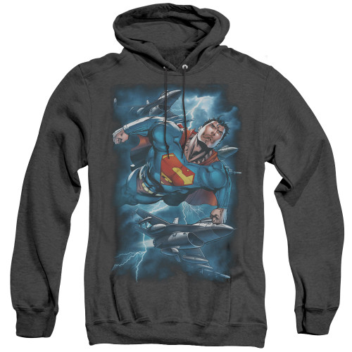 Image for Superman Heather Hoodie - Stormy Flight