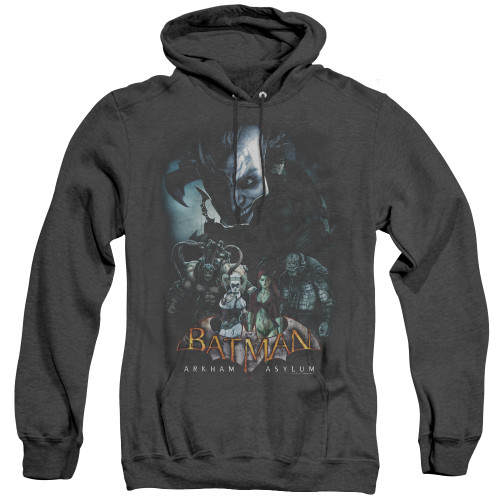 Image for Batman Arkham Asylum Heather Hoodie - Five Against One