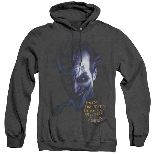 Image for Batman Arkham Asylum Heather Hoodie - Arkham Joker