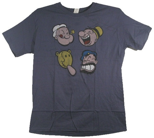 Image Closeup for Popeye Happy Faces T-Shirt