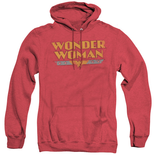 Image for Wonder Woman Heather Hoodie - Distressed Title Logo