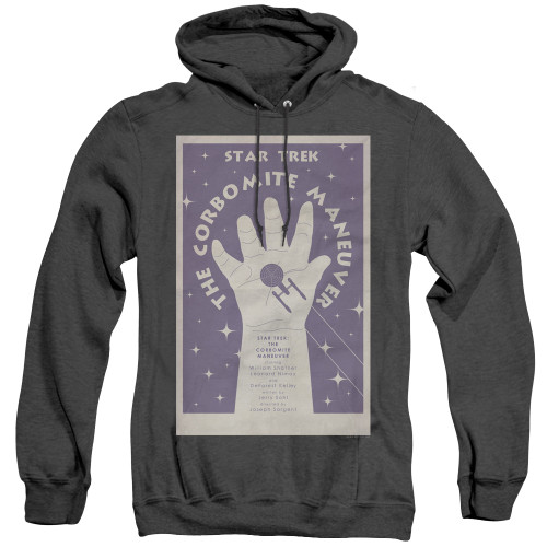 Image for Star Trek Juan Ortiz Episode Poster Heather Hoodie - Ep. 10 the Corbomite Maneuver on Black