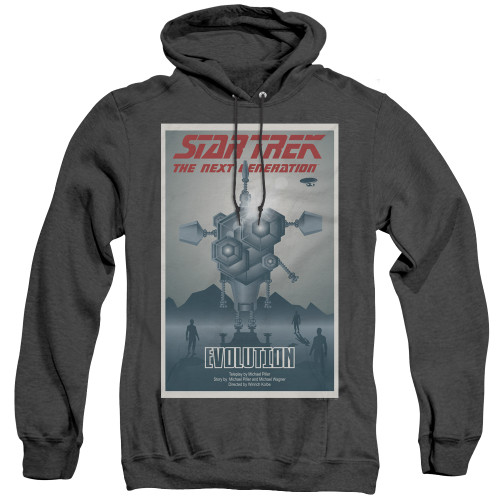 Image for Star Trek the Next Generation Juan Ortiz Episode Poster Heather Hoodie - Season 3 Ep. 1 Evolution on Black