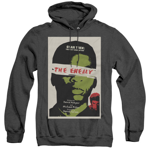 Image for Star Trek the Next Generation Juan Ortiz Episode Poster Heather Hoodie - Season 3 Ep. 7 the Enemy on Black