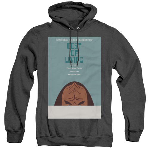 Image for Star Trek the Next Generation Juan Ortiz Episode Poster Heather Hoodie - Season 5 Ep. 20 Cost of Living on Black