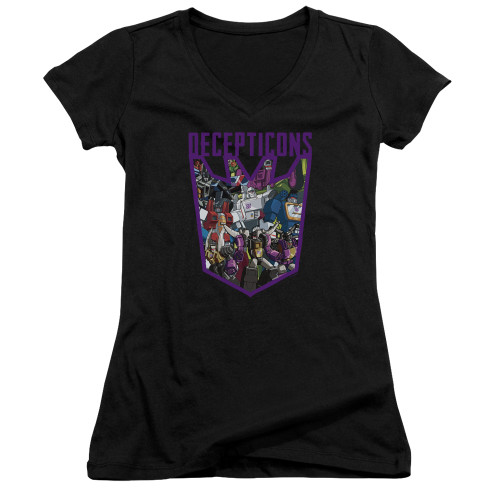 Image for Transformers Girls V Neck T-Shirt - Decepticon Collage
