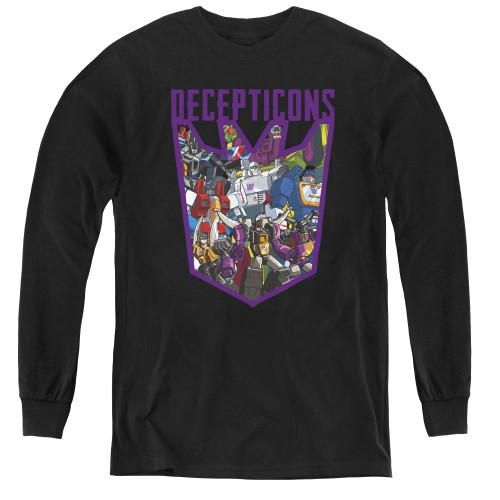 Image for Transformers Youth Long Sleeve T-Shirt - Decepticon Collage