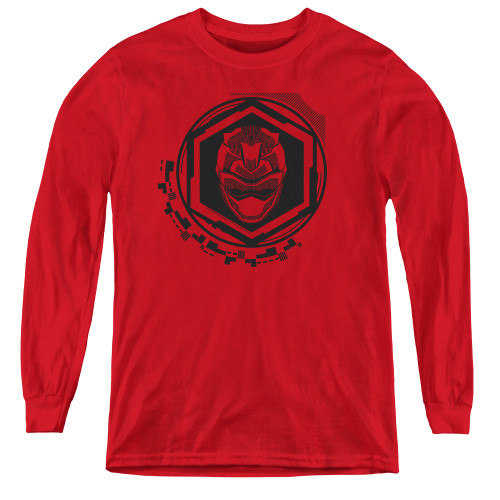 Image for Power Rangers Youth Long Sleeve T-Shirt - Beast Morphers Red Ranger Icon