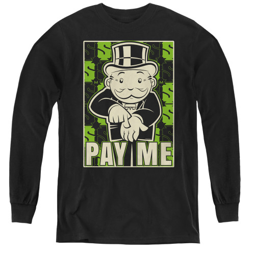 Image for Monopoly Youth Long Sleeve T-Shirt - Pay Me