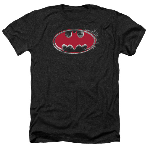 Image for Batman Heather T-Shirt - Hardcore Noir Bat Logo