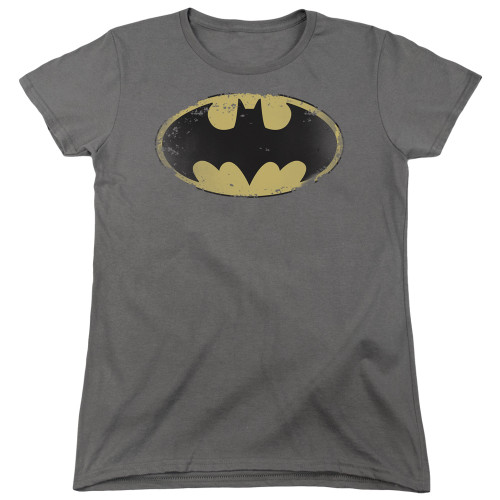 Image for Batman Womans T-Shirt - Distressed Shield