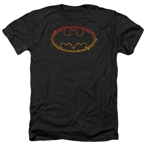 Image for Batman Heather T-Shirt - Flame Outlined Logo