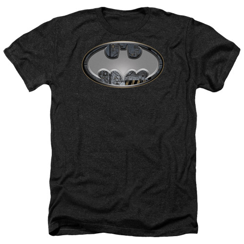 Image for Batman Heather T-Shirt - Steel Wall Shield