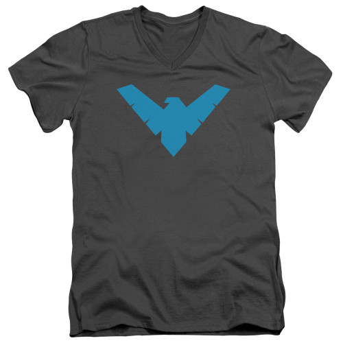 Image for Batman T-Shirt - V Neck - Nightwing Symbol Charcoal