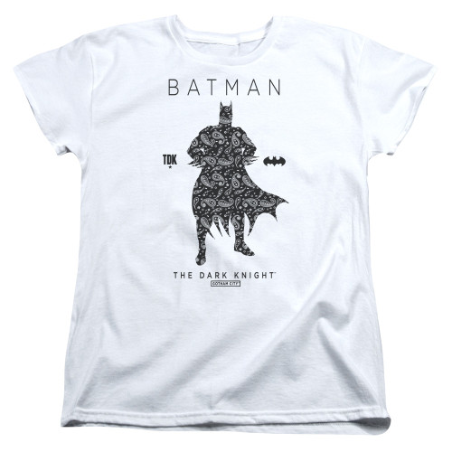 Image for Batman Womans T-Shirt - Paisley Silhouette