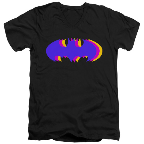 Image for Batman T-Shirt - V Neck - Tri Colored Symbol
