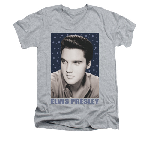 Elvis V-Neck T-Shirt Blue Sparkle