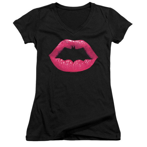 Image for Batman Girls V Neck T-Shirt - Bat Kiss