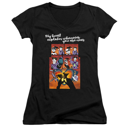 Image for Batman Girls V Neck T-Shirt - Explode
