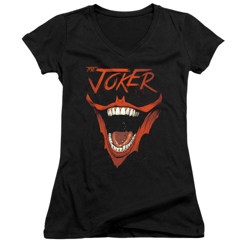 Image for Batman Girls V Neck T-Shirt - Joker Bat Laugh