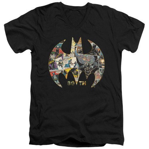 Image for Batman T-Shirt - V Neck - 80th Shield