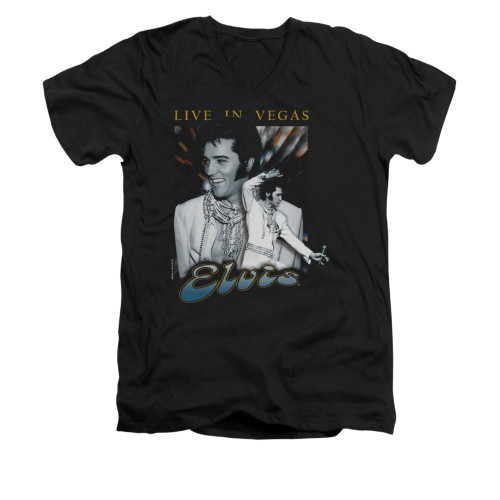 Elvis V-Neck T-Shirt Live in Vegas