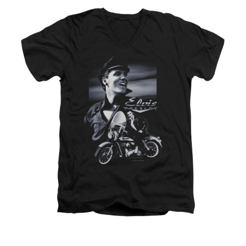 Elvis V-Neck T-Shirt Motorcycle