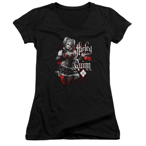 Image for Batman Arkham Knight Girls V Neck T-Shirt - Dice