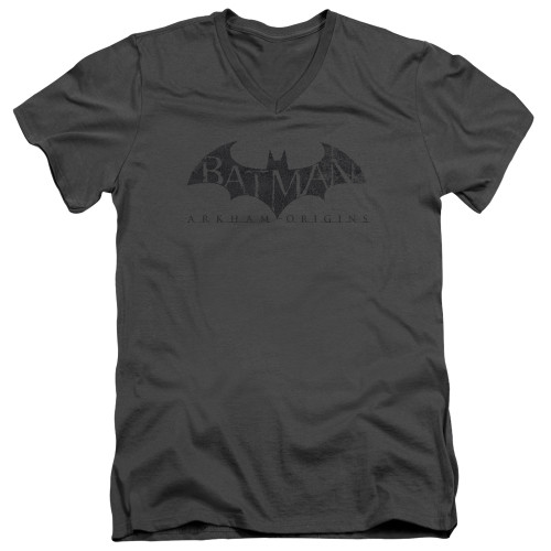 Image for Batman Arkham Origins V-Neck T-Shirt Crackle Logo