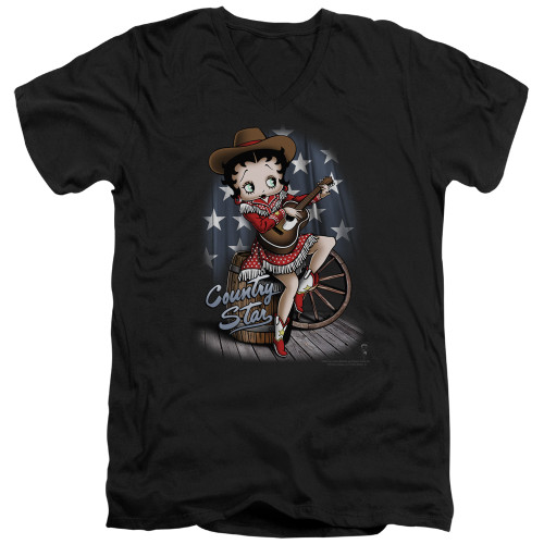 Image for Betty Boop V Neck T-Shirt - Country Star