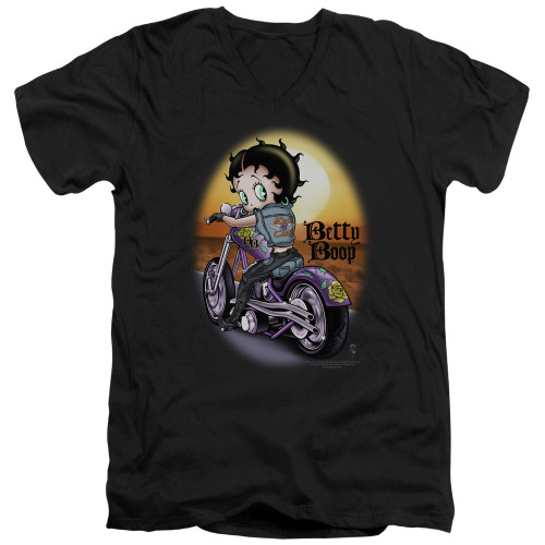 Image for Betty Boop V Neck T-Shirt - Wild Biker