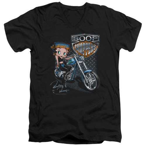 Image for Betty Boop V Neck T-Shirt - Choppers
