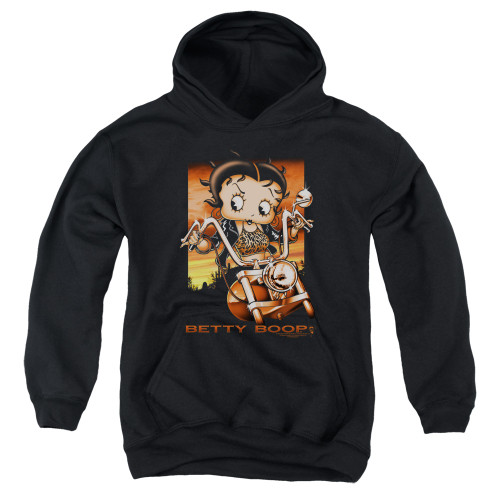 Image for Betty Boop Youth Hoodie - Sunset Rider