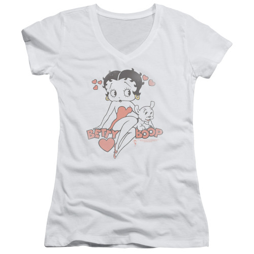 Image for Betty Boop Girls V Neck - Classic with Pup