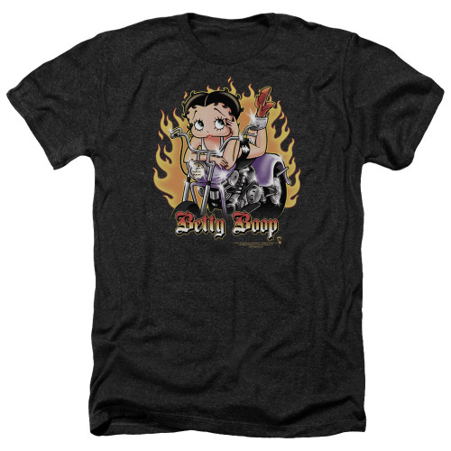 Image for Betty Boop Heather T-Shirt - Biker Flames Boop