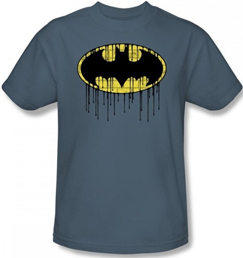 Batman T-Shirt - Dripping Brick Wall Shield Logo