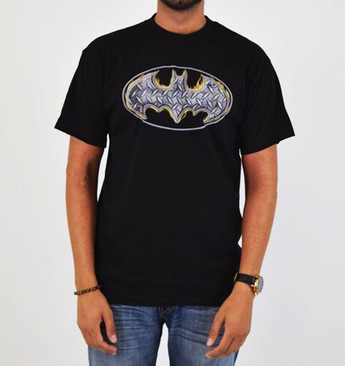 Batman T-Shirt - Steel Fire Shield Logo