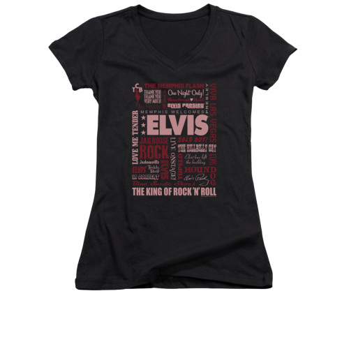 Elvis Girls V Neck T-Shirt - Whole Lotta Type