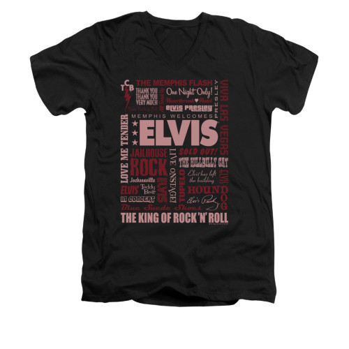 Elvis V-Neck T-Shirt Whole Lotta Type
