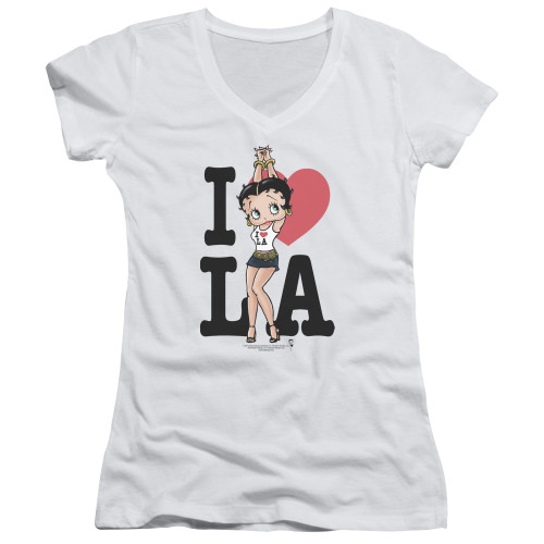 Image for Betty Boop Girls V Neck - I Heart L.A.