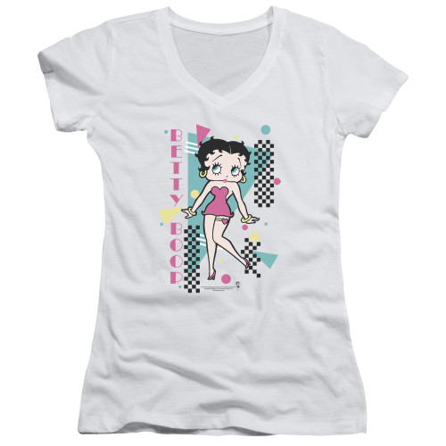 Image for Betty Boop Girls V Neck - Booping 80's Style