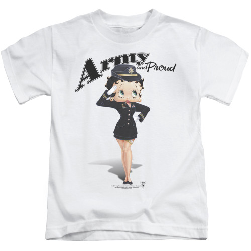 Image for Betty Boop Kids T-Shirt - Army Boop