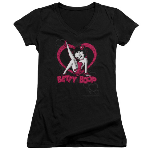 Image for Betty Boop Girls V Neck - Scrolling Hearts
